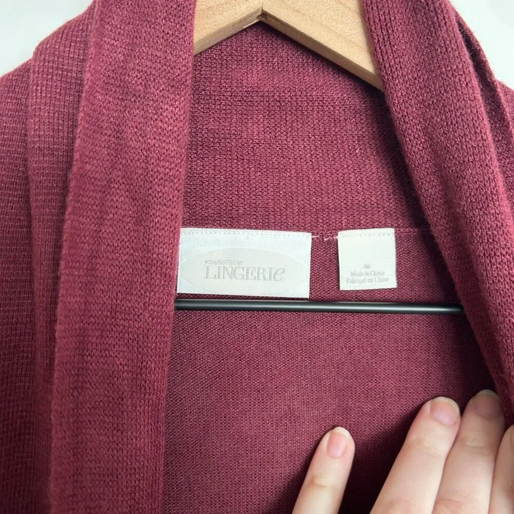 Nordstrom Lingerie Long Wrap Cardigan Burgundy / Wine / Maroon
